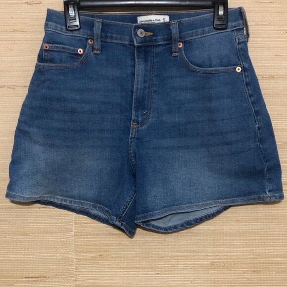 A&F Classic Blue Women's Curve Love High Rise Dad Shorts size 27 - Picture 2 of 12